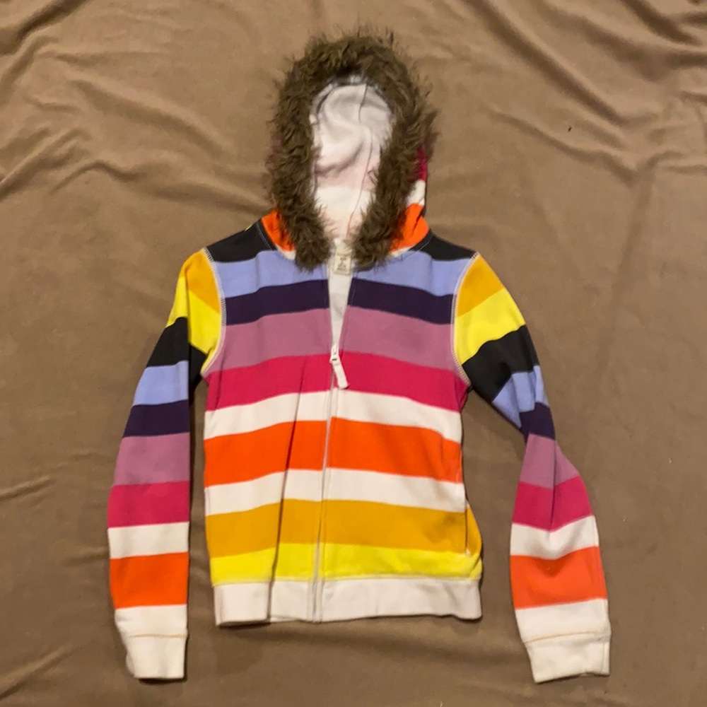 Old Navy GIRLS Multi-colored, Hooded, Full Zip sweatshirt.  Size L (10-12).